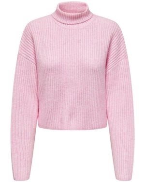 ONLY Cosy Roll Neck Knitted Jumper - Pink