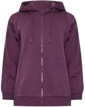 M Com Zip Through Essential Hoodie - Purple