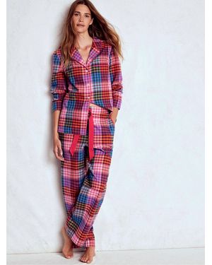 Boden Brushed Cotton Pajama Shirt - Red