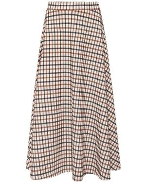 PixieGirl Petite Pixiegirl Checked Maxi Skirt - White