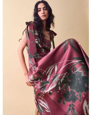 Monsoon Clemence Lian Floral Drop Waist Midi Dress - Red