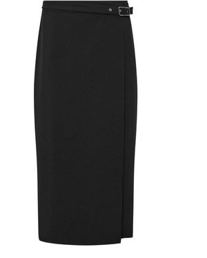 M Com Buckle Detail Midi Skirt - Schwarz
