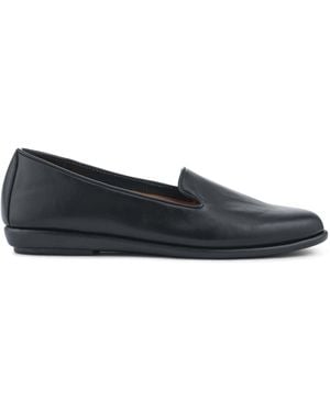 Pavers Flat-Soled Casual Slip-On Shoes - Black