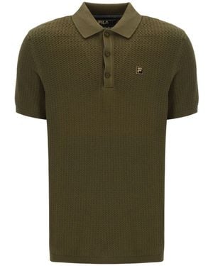 Fila Sander Textured Knitted Polo Shirt - Green