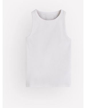 Boden Ribbed Cotton Vest - White