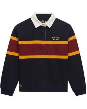 Superdry Heritage Stripe Rugby Shirt - Blau
