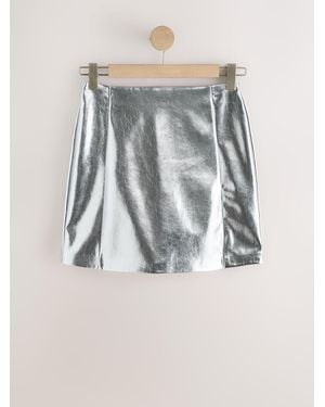 Next Metallic Faux Leather Mini Skirt