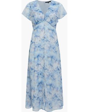 French Connection Daisy Emina Georgette Midi Dress - Blue