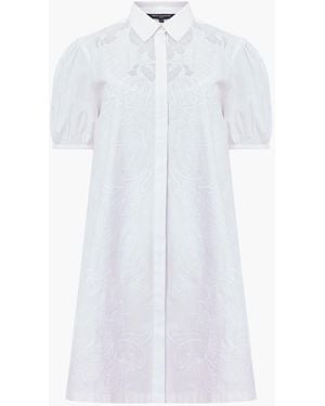 French Connection Cambria Cotton Embroidered Shirt - White