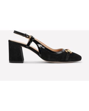 Boden Iris Snaffle Slingback Heels - Black