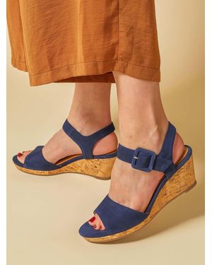 Jones Bootmaker Jones Bootmaker Grazina Leather Wedges - Blue