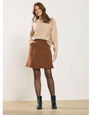 M Com Pocket Cord Skirt - Natural