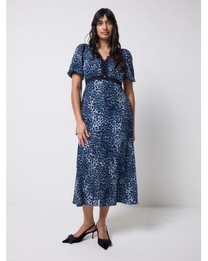 Scamp & Dude Puff Sleeve Tea Dress - Blue