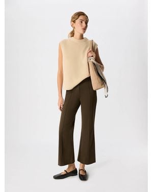 Whistles Pintuck Kickflare Pants - Natural