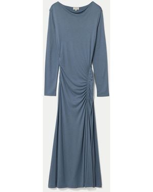 Jigsaw Microcrepe Cowl Ruched Dress - Blue