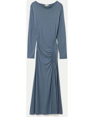 Jigsaw Microcrepe Cowl Ruched Dress - Blue
