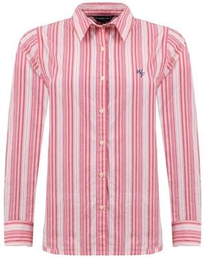 Weird Fish Roscoe Striped Boyfriend Shirt - Pink