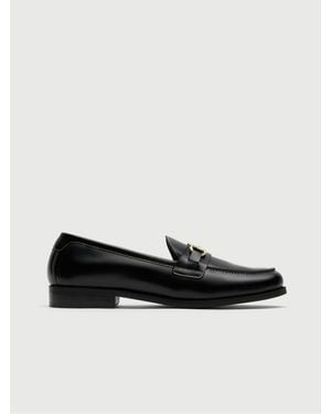 Walk London Leather Torbole Trim Loafers - Black