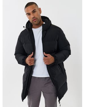 Threadbare Showerproof Longline Puffer Coat - Blue