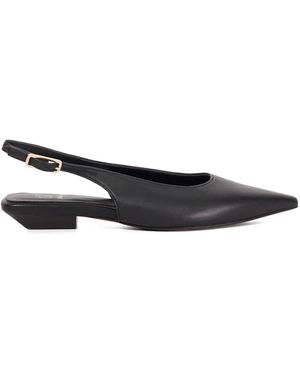 Dune Leather Hostess Angle Heel Slingback Shoes - White