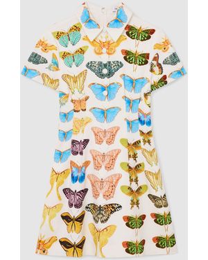 Reiss Tansy Nybg Butterfly-Print Mini Dress - Metallic