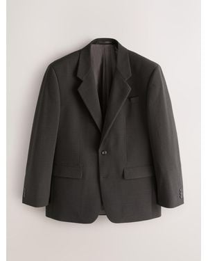 Next Relaxed Fit Archive Seersucker Gingham Texture Suit Jacket - Black
