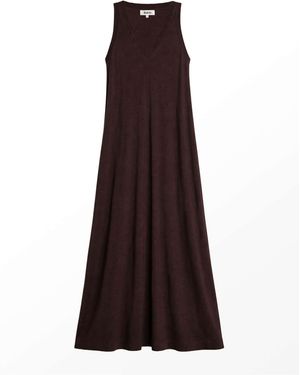 Ro & Zo Petite Slub Jersey V-Neck Midi Dress - Purple