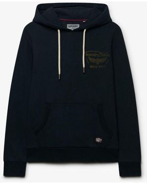 Superdry Vintage Biker Hoodie - Blue