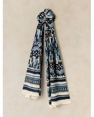 White Stuff Callie Printed Scarf - Blue