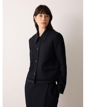 Jigsaw Grosgrain Trim Cropped Jacket - Black