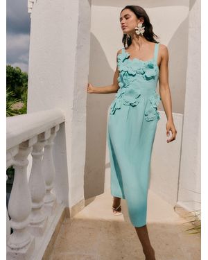 Friends Like These Floral Detail Strappy Midi Dress - Blue