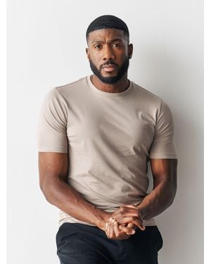 Next Neutral Muscle Fit Essential Cotton T-Shirt - Gray