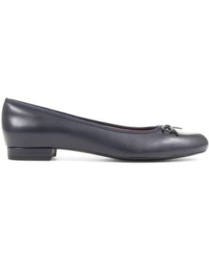 Jones Bootmaker Soleil Leather Low Ballet Shoes - Blue