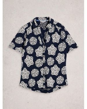 White Stuff Annie Ss Jersey Shirt - Blue