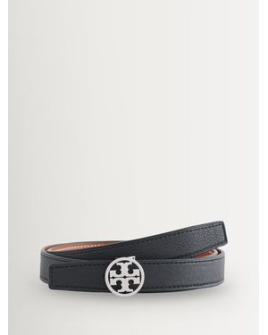 Tory Burch 1" Miller Reversible Belt - White