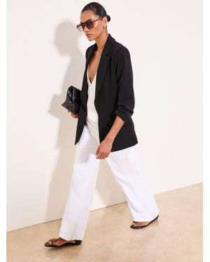 Lipsy Ruched Sleeve Blazer - Natural