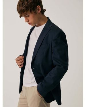 Threadbare Tailored Fit Cotton Suit Jacket - Blue