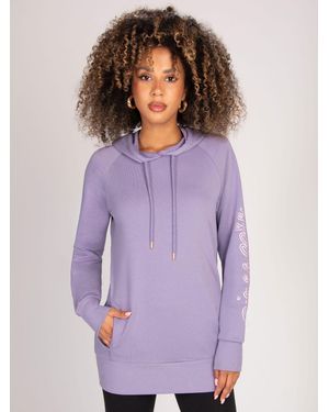Pineapple Longline Hoodie - Purple