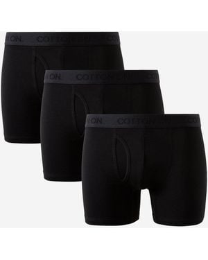 Cotton On Cotton On Cotton Boxer Briefs 3 Pack - Black