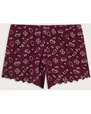 Tala Sleep Lounge Shorts - Red