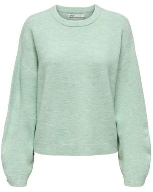 ONLY Long Sleeve Round Neck Knitted Sweater - Green