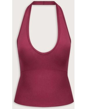 Tala Sculpt Seamless Halter Tank Top - Red
