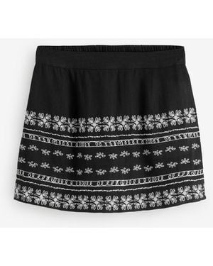 Simply Be Embroidered Skort - Black