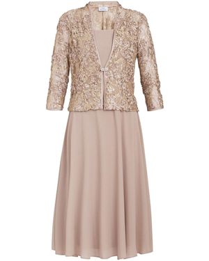 Gina Bacconi Adele Soutache Lace Jacket With Chiffon Dress - Natural
