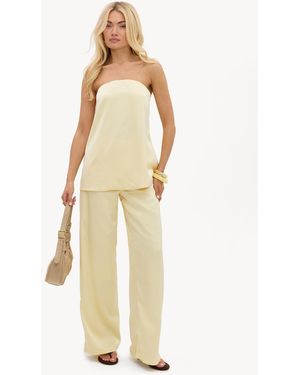 Loavies A Floral Awakening Satin-Look Pants - Metallic