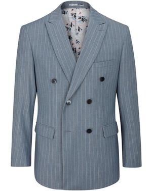 Skopes Levins Double Breasted Suit Jacket - Blue