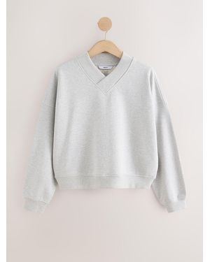 Next V-Neck Sweatshirt - White