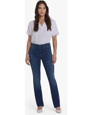 NYDJ Waist-Match Marilyn Straight Jeans - Blue
