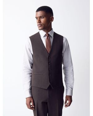 Next Tailored Fit Flannel Suit Waistcoat - Blue