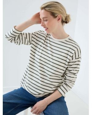 Jojo Maman Bébé Long Sleeve Oversized Maternity Top - Gray